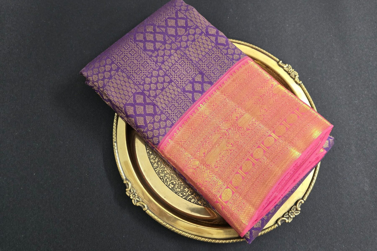 Purple Bridal Kanjivaram Silk Saree by Tharakaram PSTK04072
