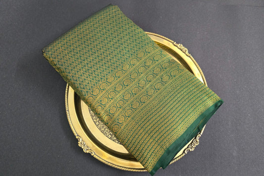Deep Green Kanjivaram Silk Saree by Tharakaram PSTK04080