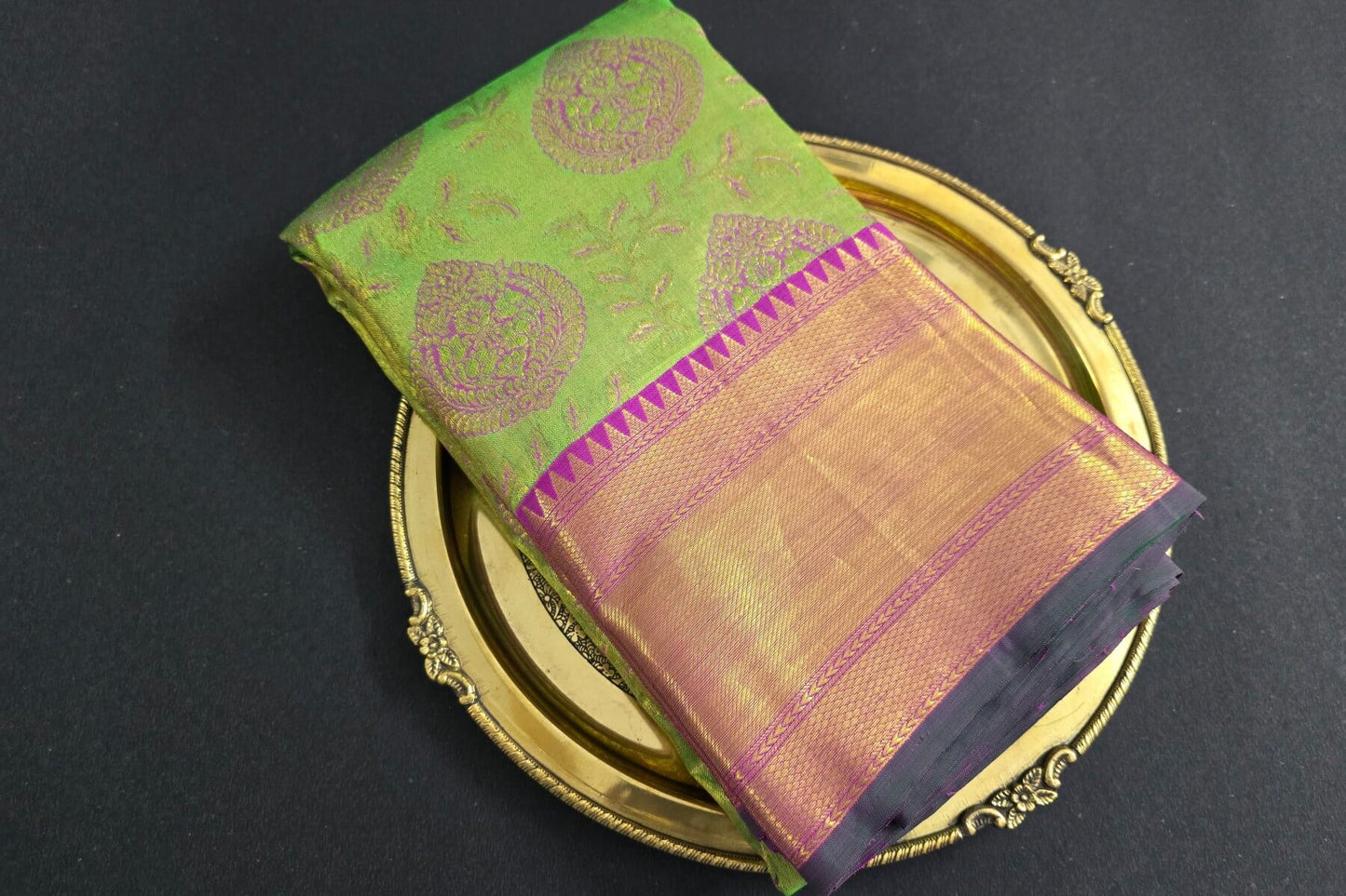 Light Green Kanjivaram Silk Saree by Tharakaram PSTK04084