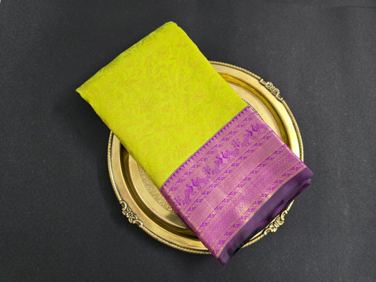 green Kanjivaram Silk Sarees wedding