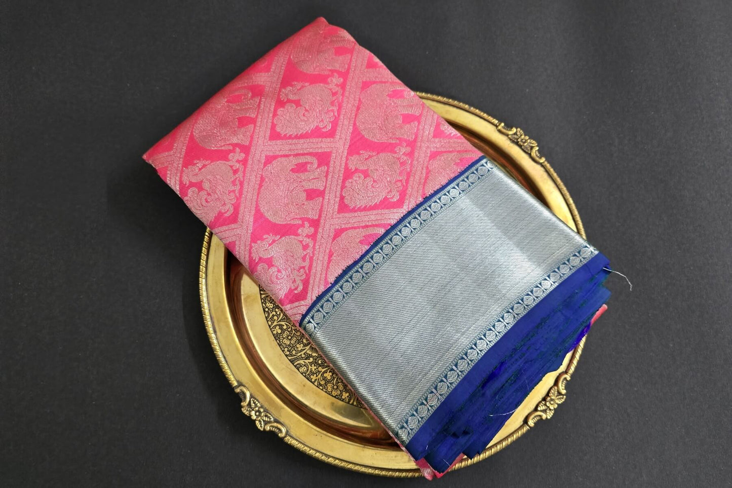 Pink Bridal Kanjivaram Silk Saree by Tharakaram PSTK04099