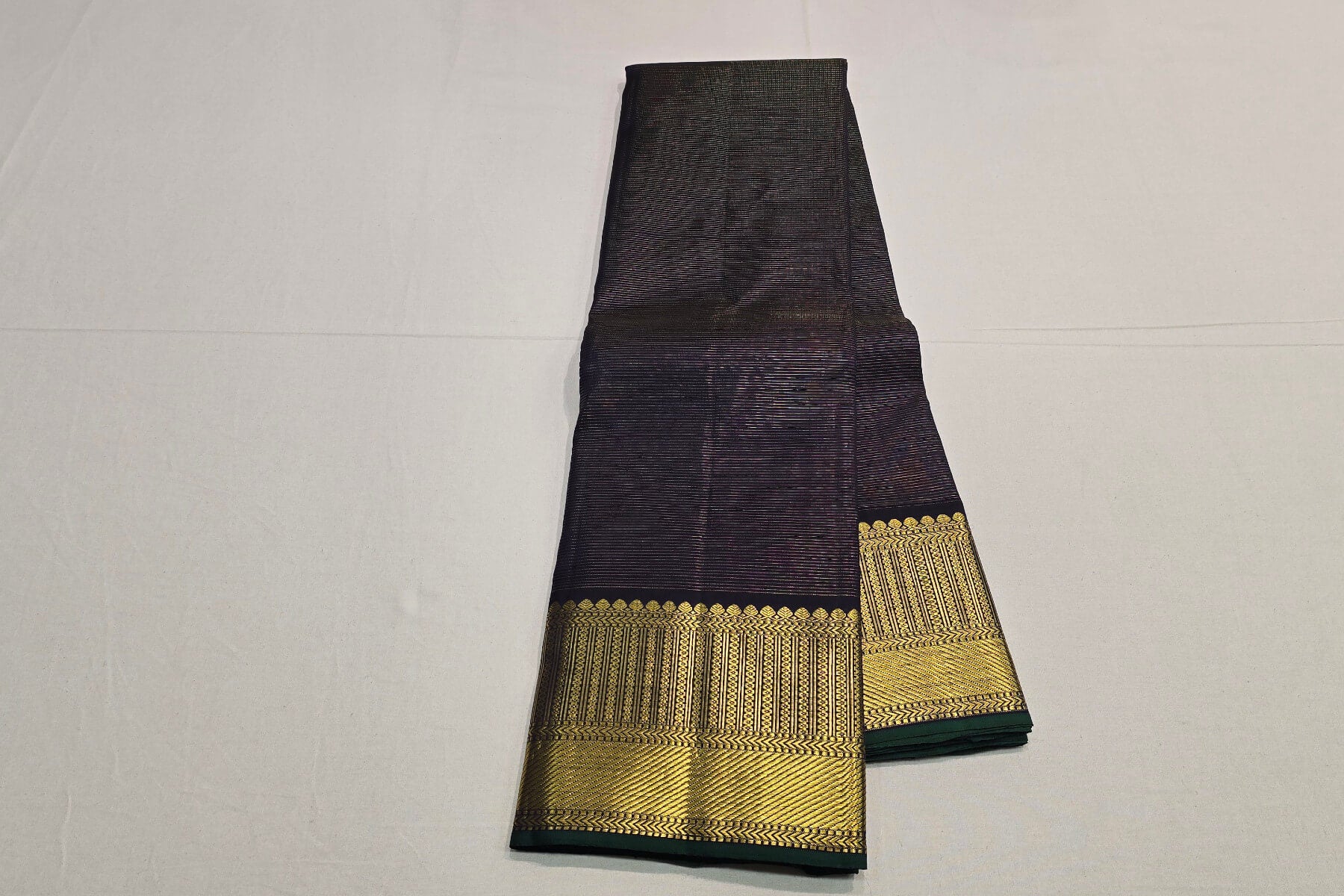 Navy Blue Vaira Oosi Kanjivaram Silk Saree by Shreenivas Silks PSSR015839 - Parisera