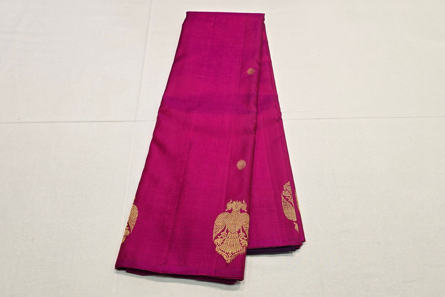 Dark Pink Borderless Kanjivaram Silk Saree by Shreenivas Silks PSSR015850 - Parisera