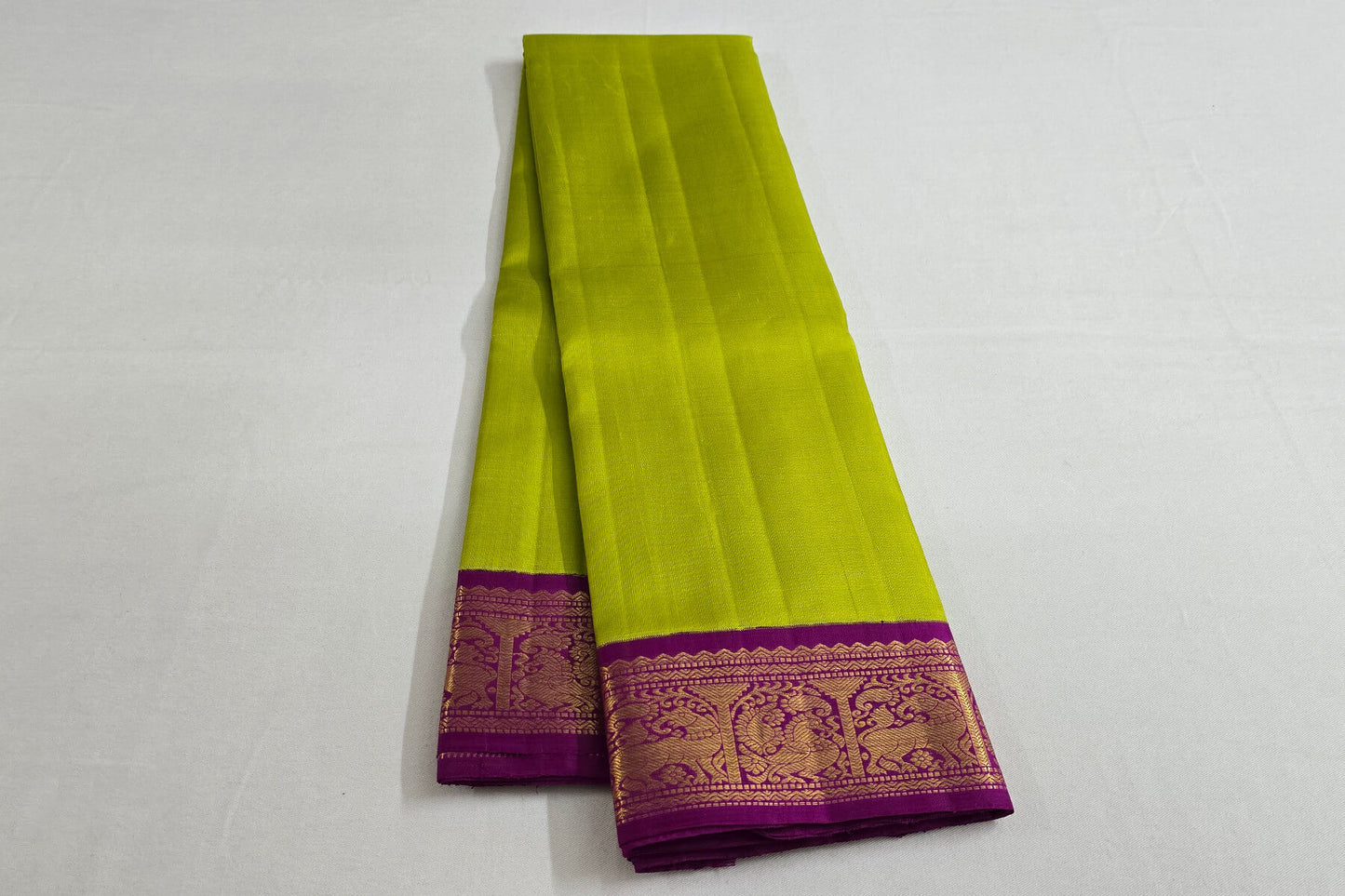 Parrot green kanchiouram silk saree
