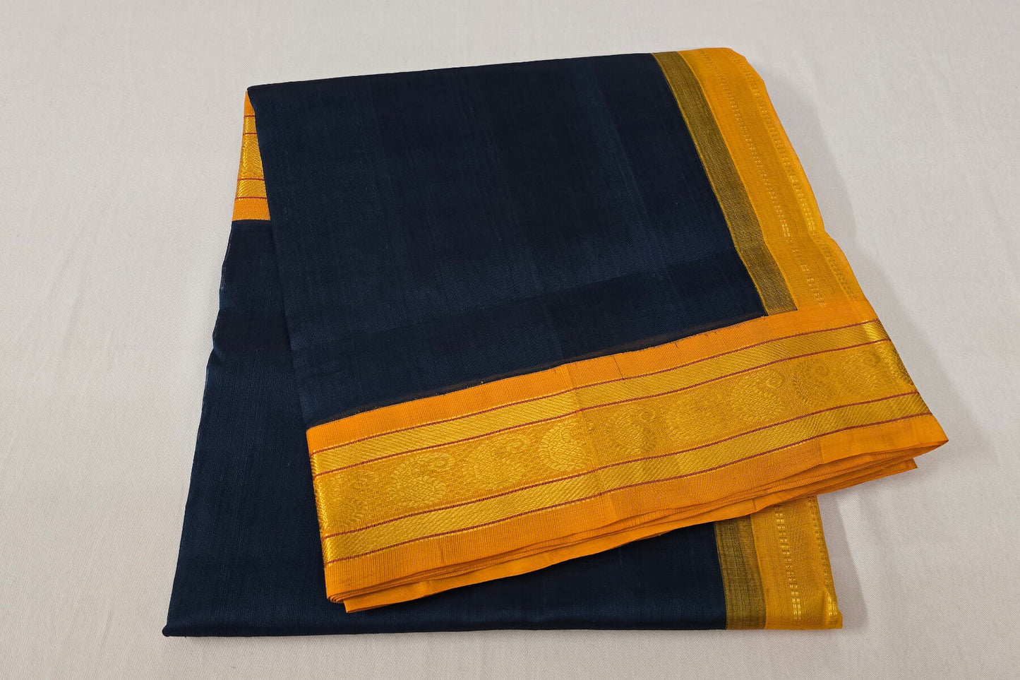 Peacock green silk cotton saree