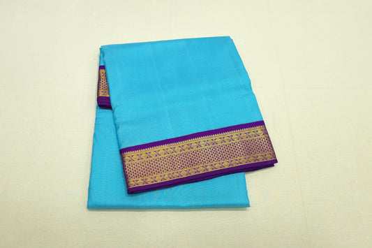 Sky blue ten yards madisar silk saree
