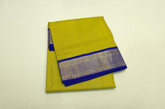 Lemon yellow ten yards madisar silk saree