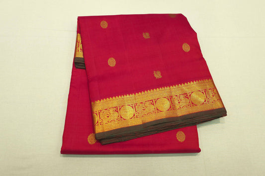 Maroon ten yards madisar silk saree