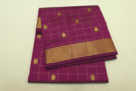Dark magenta ten yards madisar silk saree