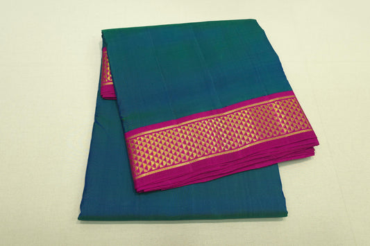 Peacock green ten yards madisar silk saree