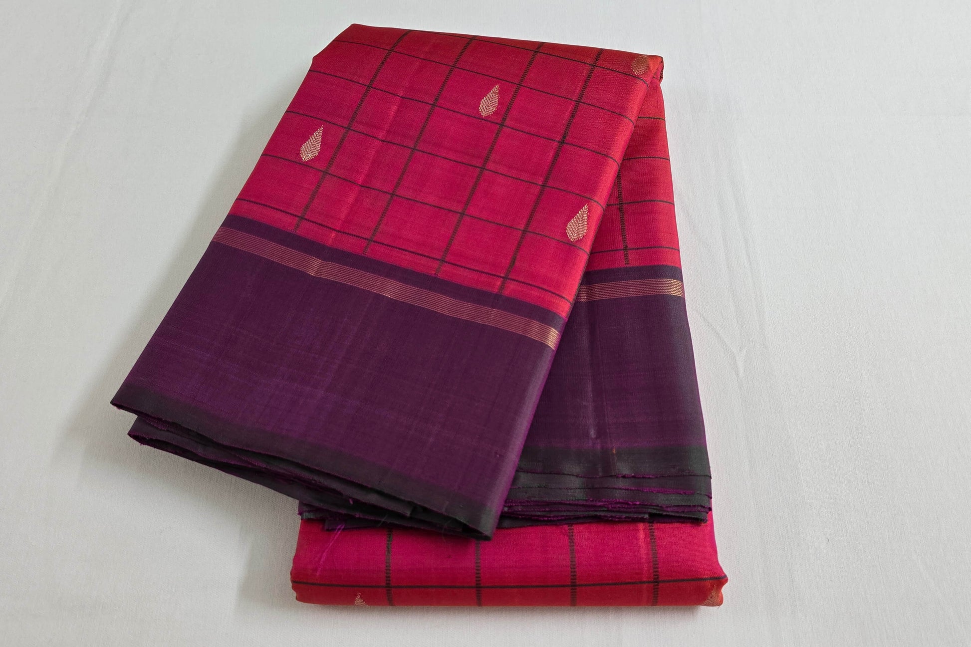 Pinkish orange kanchipuram silk saree