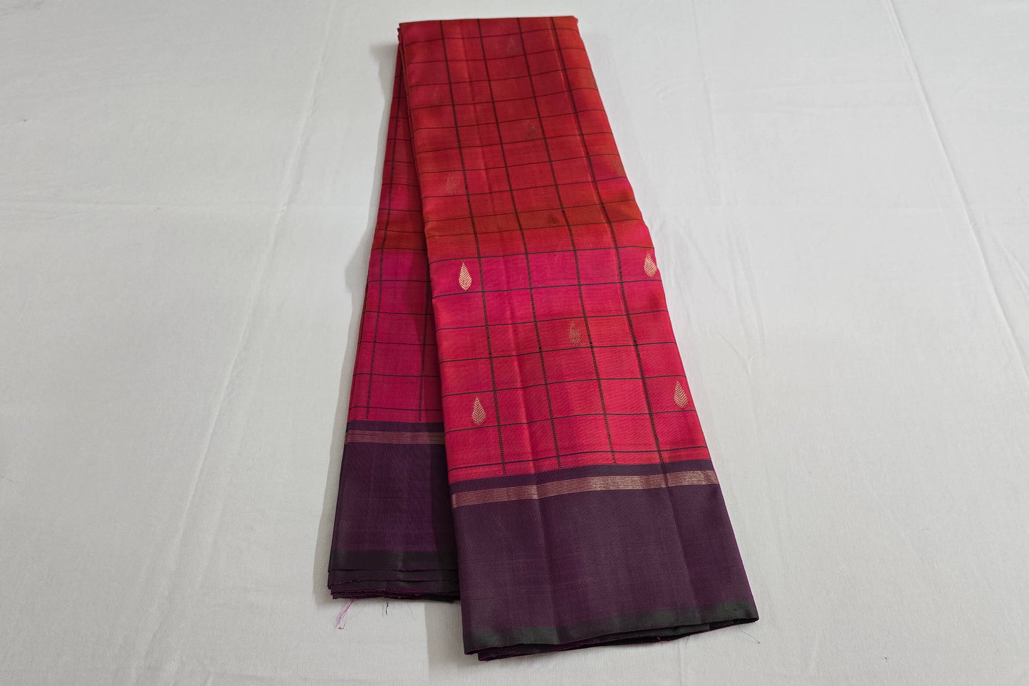 Checked kanchipuram silk saree