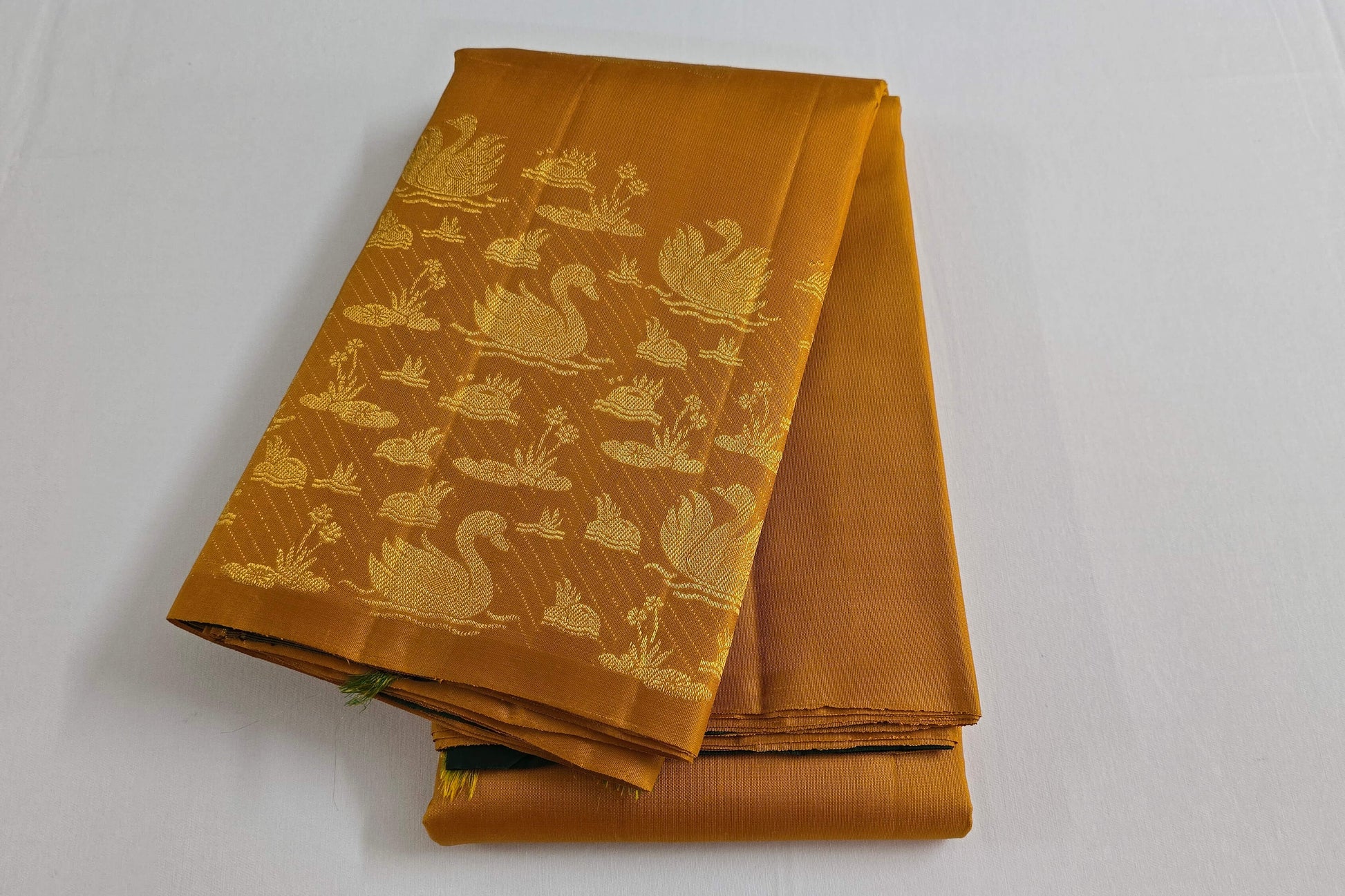 Mustard kanchipuram silk saree