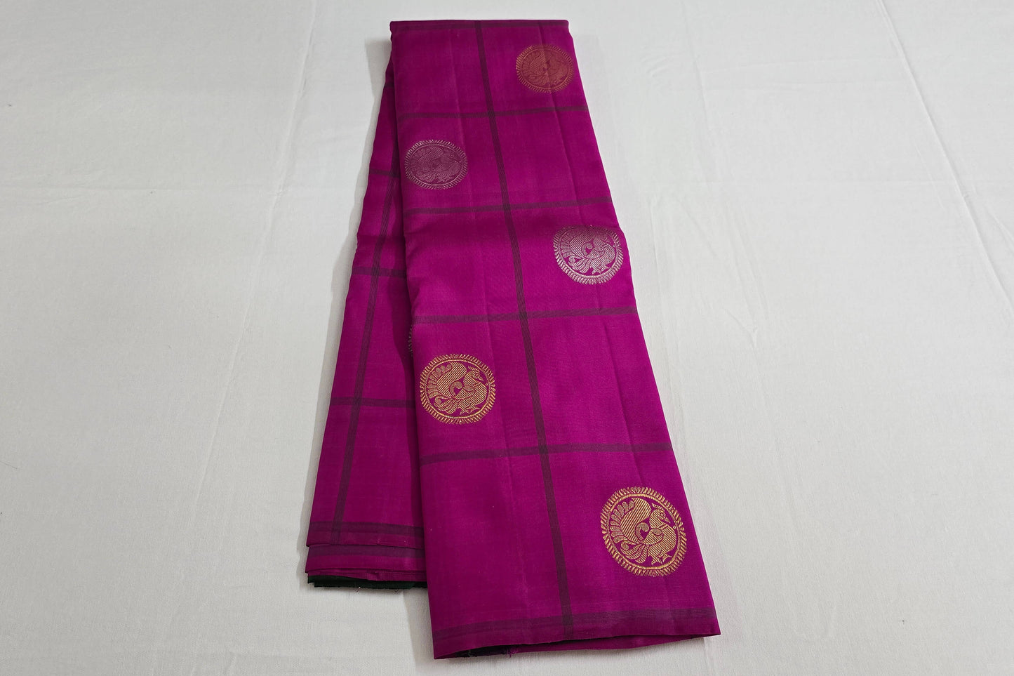 Checked kanchipuram silk saree
