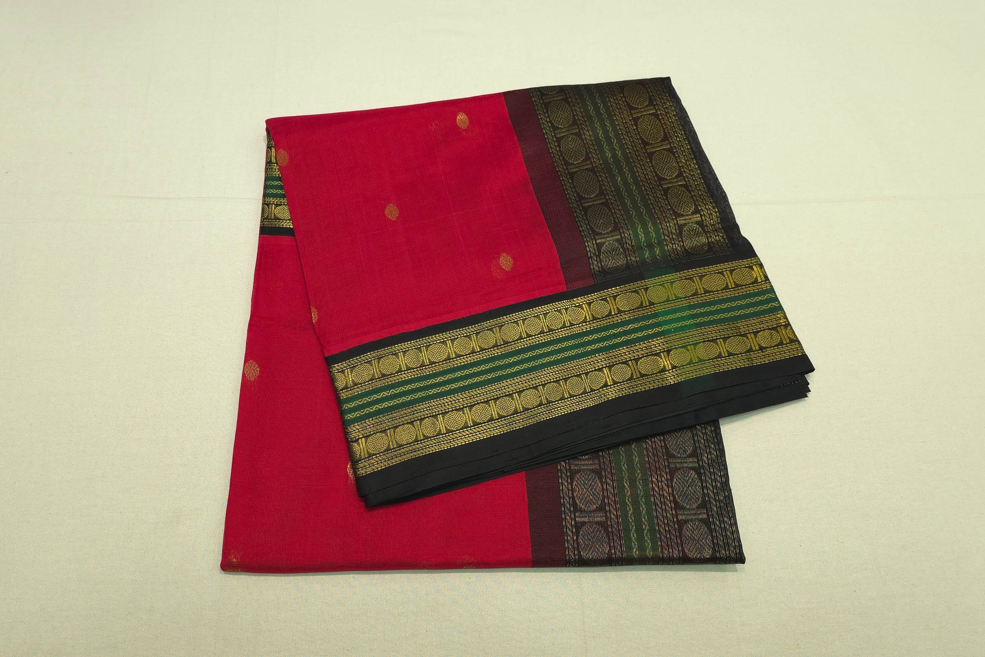 Red silk cotton saree