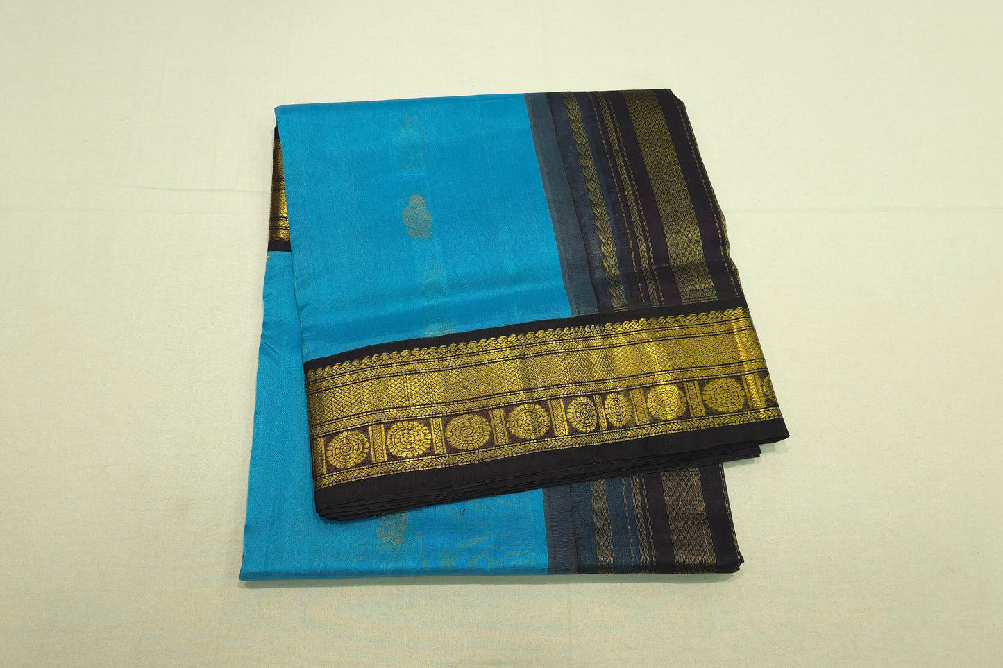 Blue silk cotton saree
