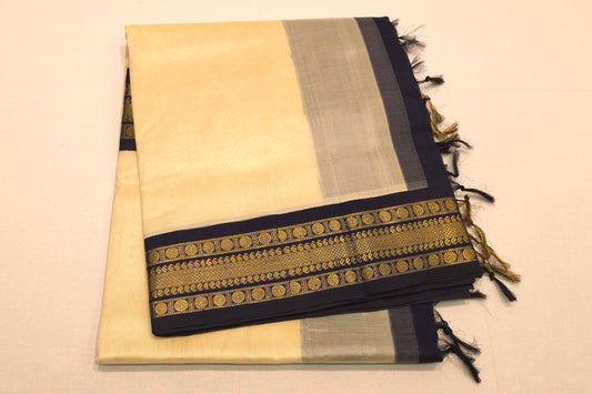 Off-white silk cotton saree