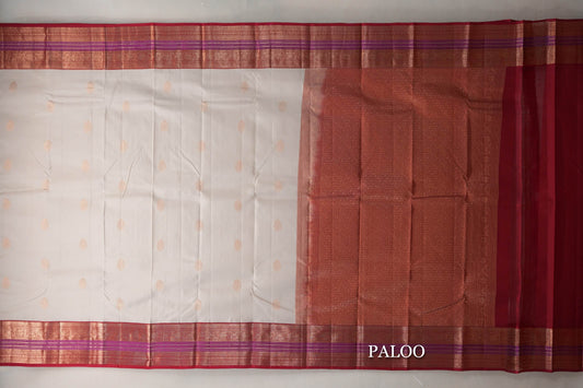 Light Beige Soft Silk Saree paloo