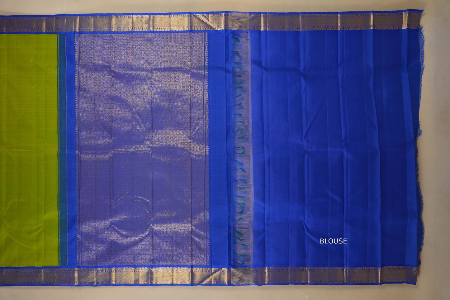 Parrot green Kanjivaram Silk Saree by Shreenivas Silks PSSR017763