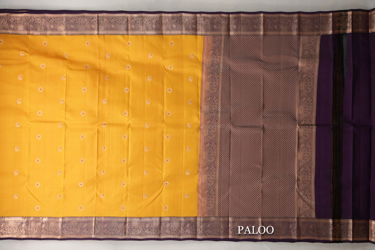 Bright Yellow Soft Silk Saree  paloo