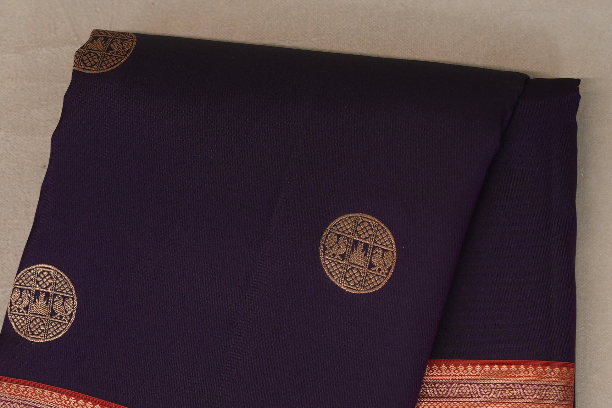Deep Purple Soft Silk Saree body zoom