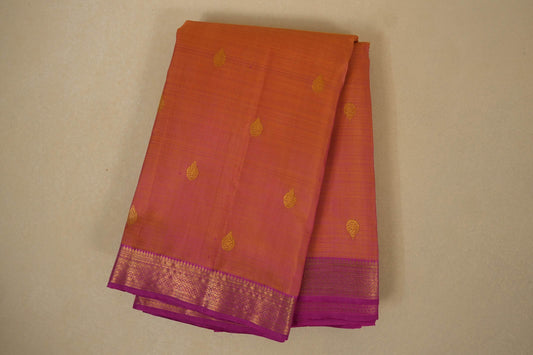 Orangish Pink Kanjivaram Silk Saree by Shreenivas Silks PSSR017765