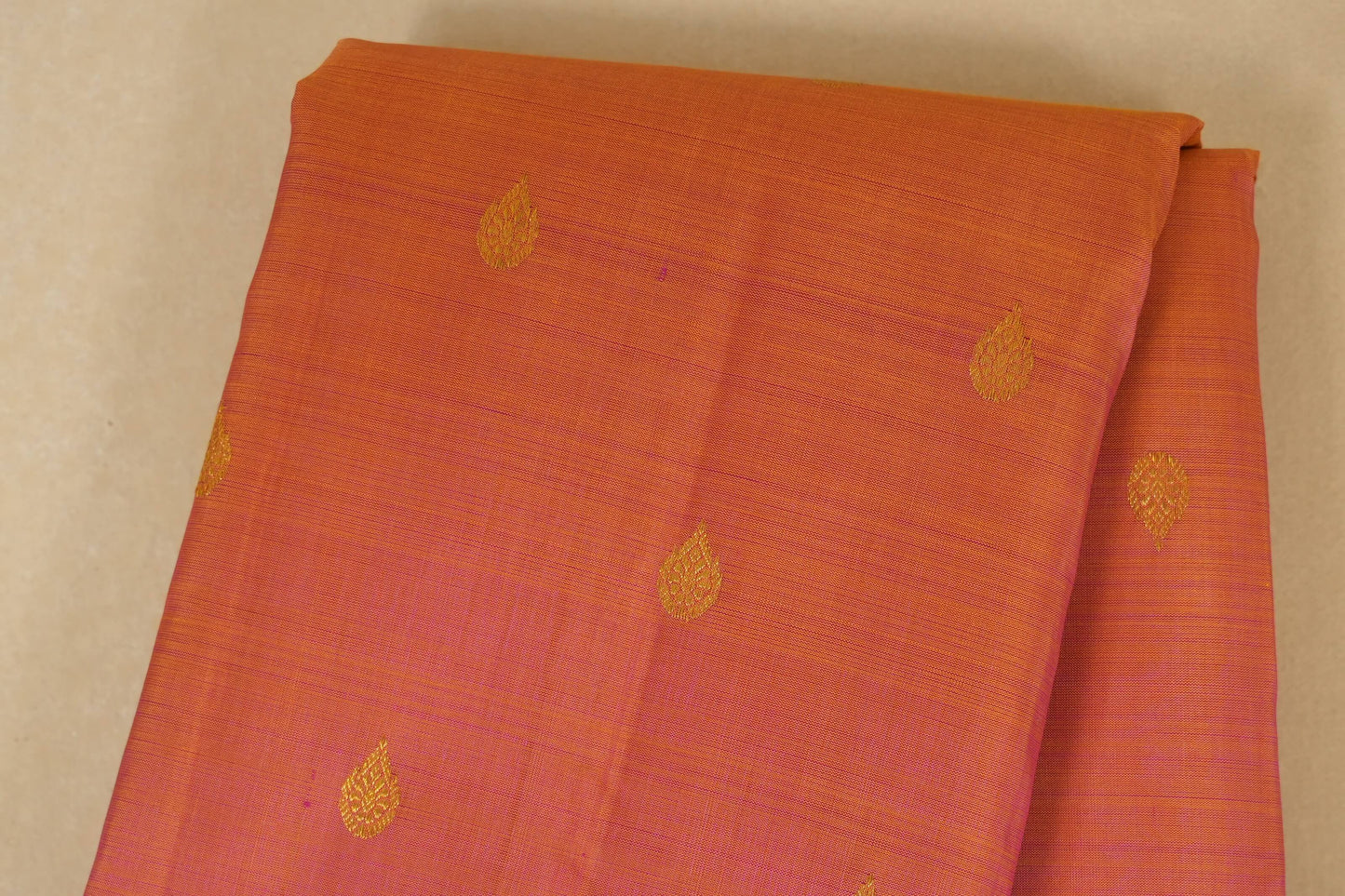 Orangish Pink Kanjivaram Silk Saree by Shreenivas Silks PSSR017765