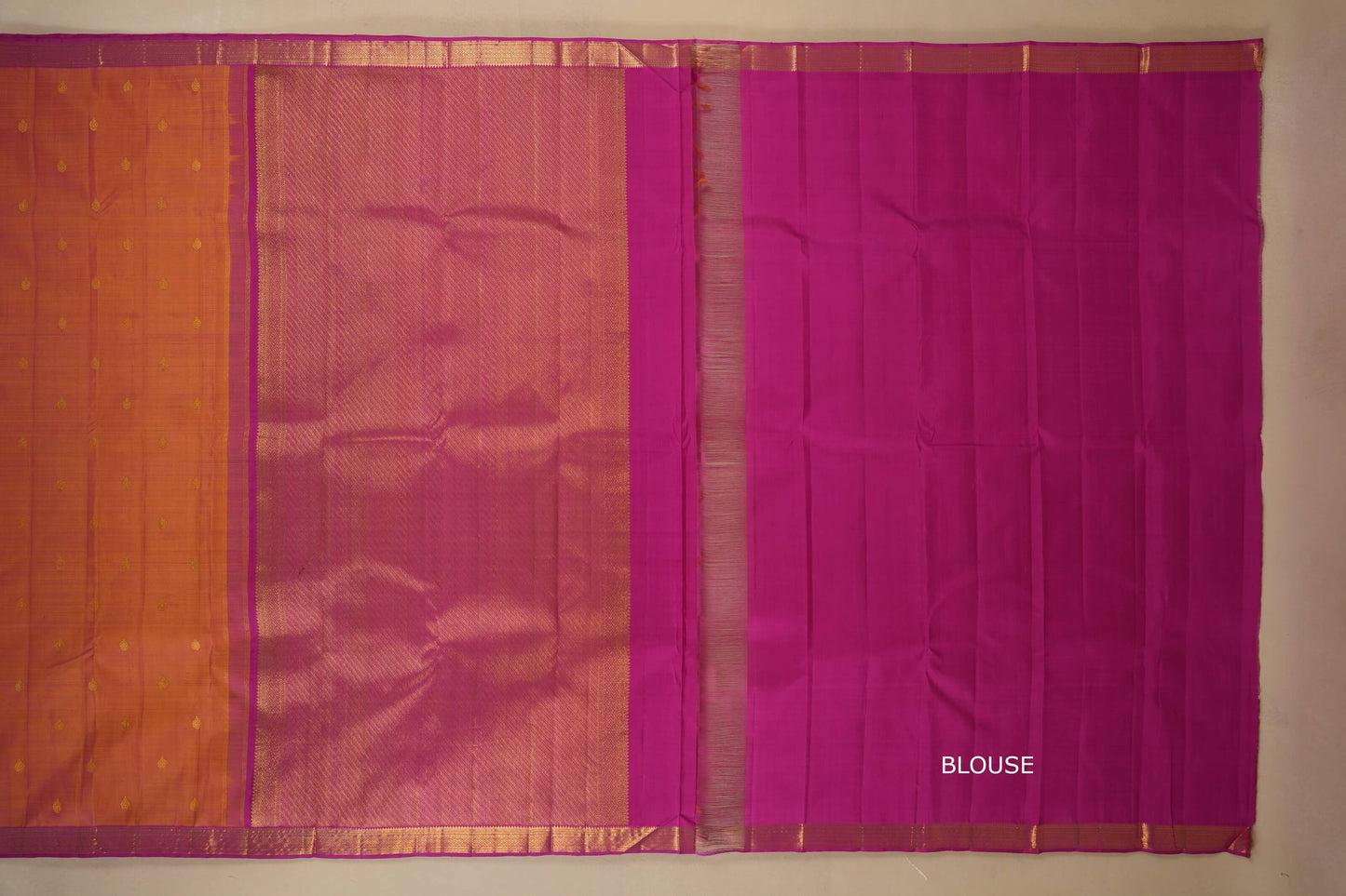 Orangish Pink Kanjivaram Silk Saree by Shreenivas Silks PSSR017765