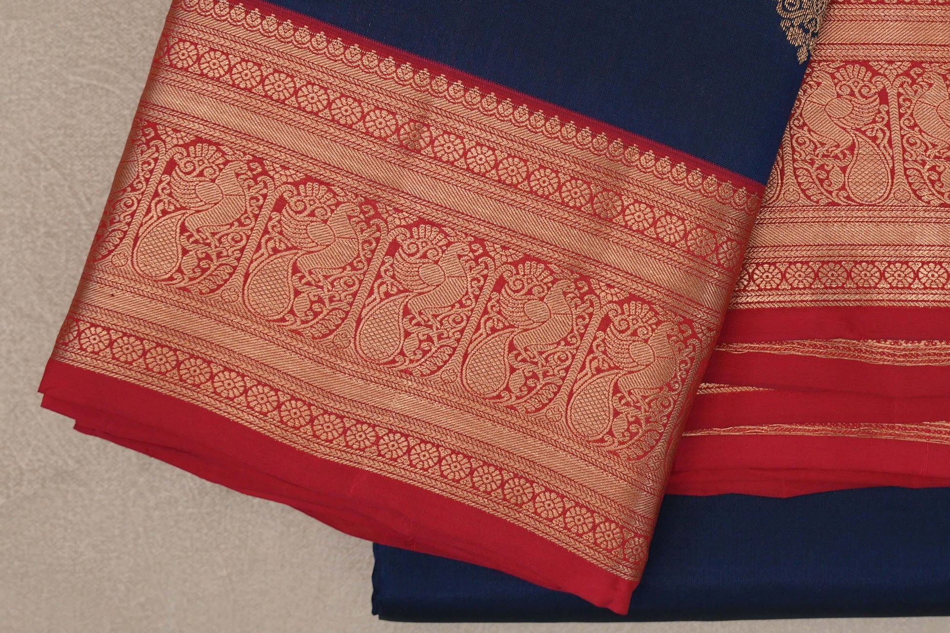 Navy Blue Soft Silk Saree border zoom