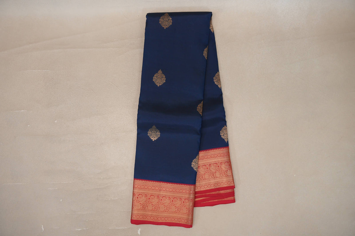 Navy Blue Soft Silk Saree online