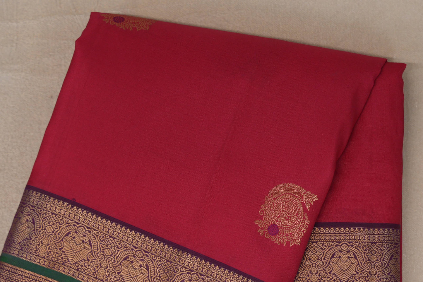 Bright Rani Pink Soft Silk Sareebody zoom