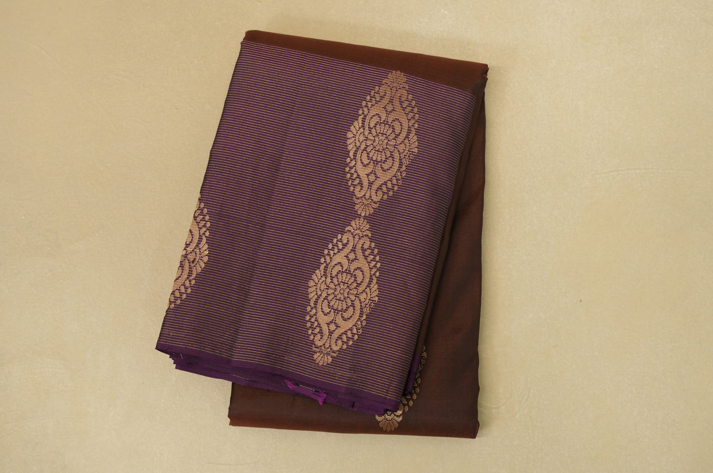 Coffee Brown with Dark Magenta Borders Light Weight Kanjivaram Silk Saree by Shreenivas Silks PSSR018803 - Parisera