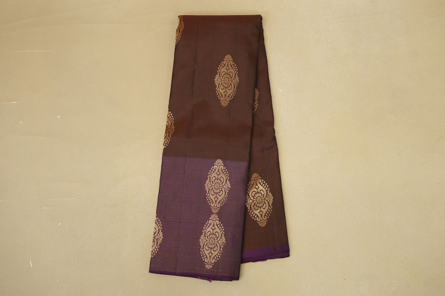 Coffee Brown with Dark Magenta Borders Light Weight Kanjivaram Silk Saree by Shreenivas Silks PSSR018803 - Parisera
