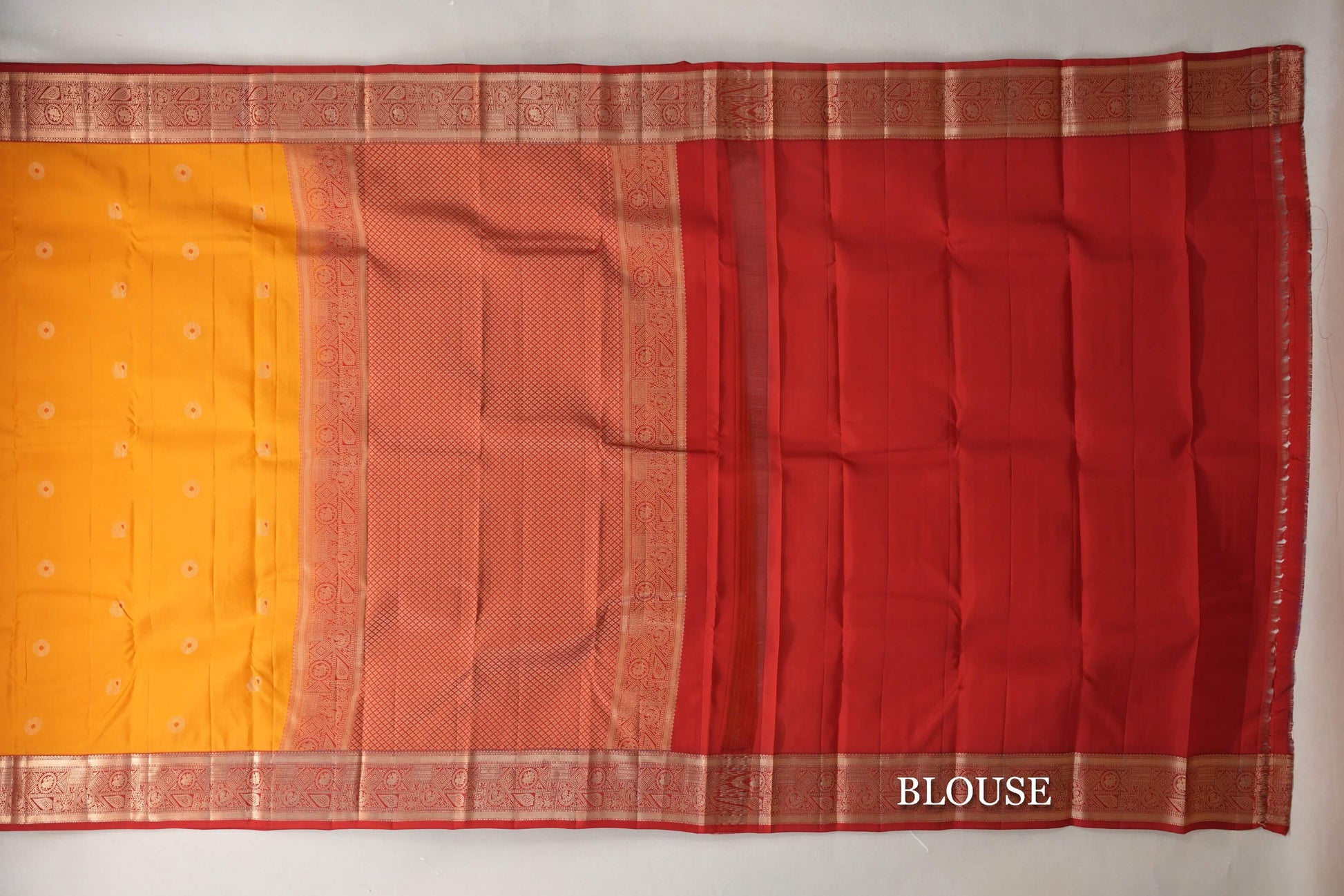 Mango Orange Soft Silk Saree blouse