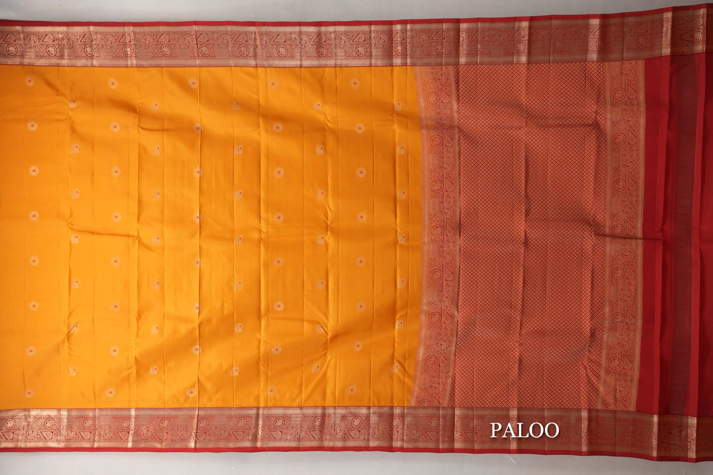 Mango Orange Soft Silk Saree paloo