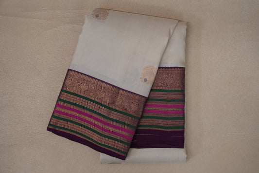 folded Light Beige Soft Silk Saree
