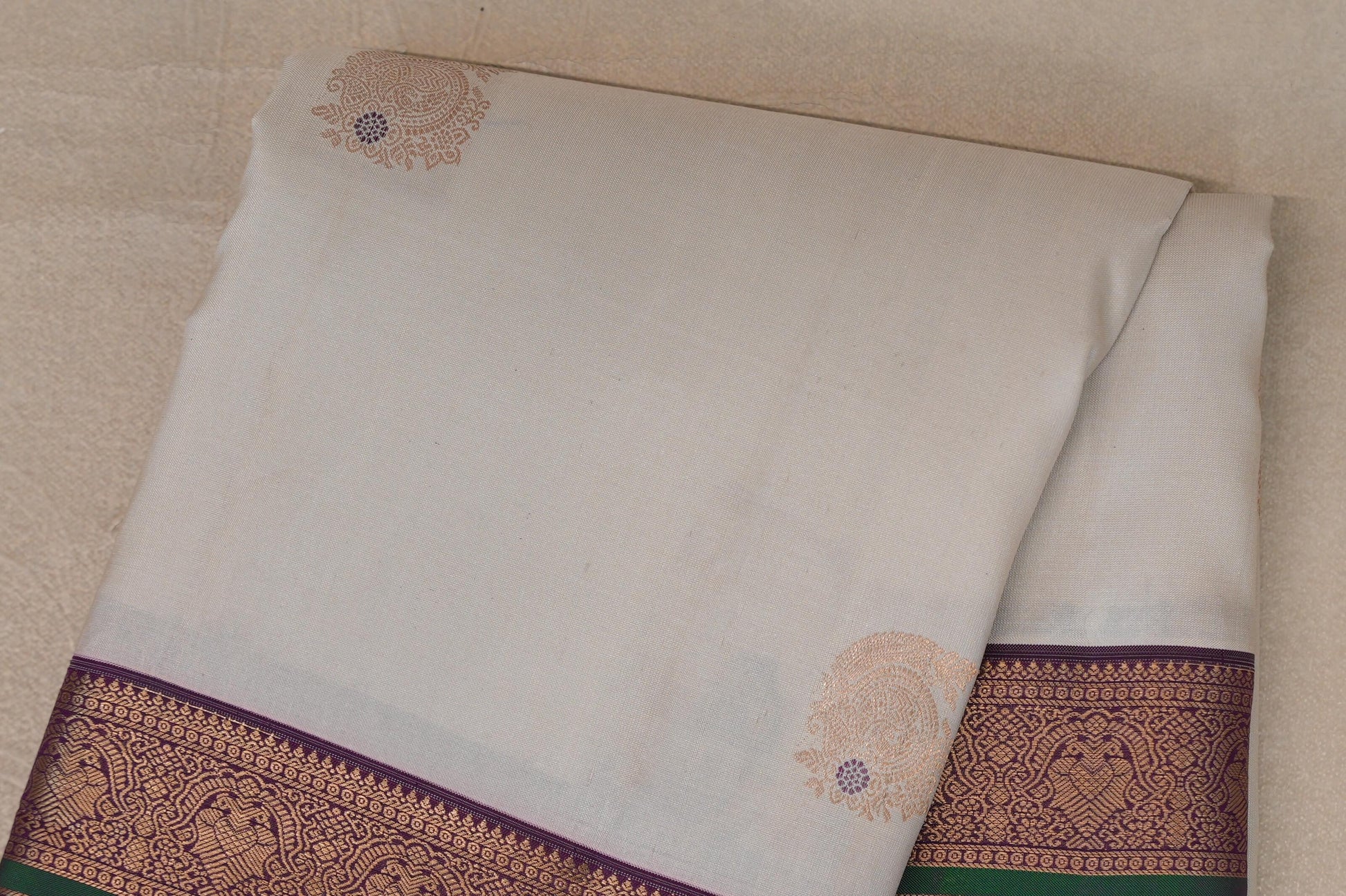 Light Beige Soft Silk Saree body zoom