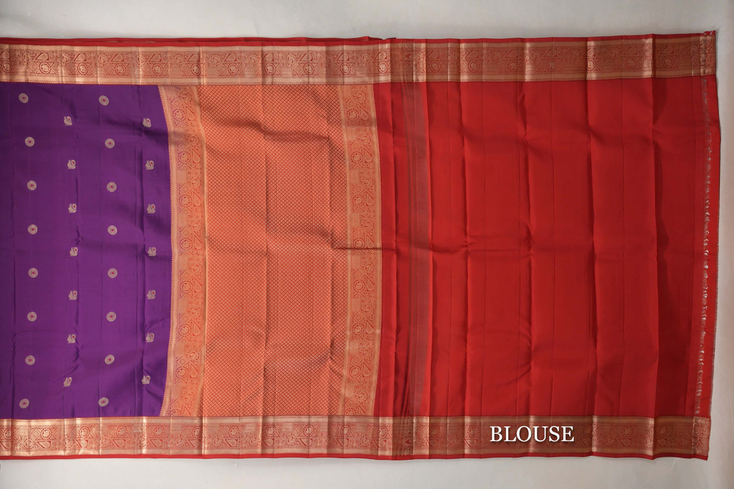 Deep Purple Soft Silk Saree  blouse