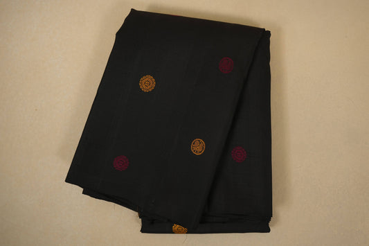 Black borderless Kanjivaram Silk Saree by Shreenivas Silks PSSR017770