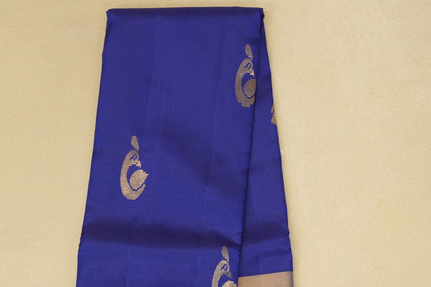 Deep Blue Light Weight Kanjivaram Silk Saree  body zoom