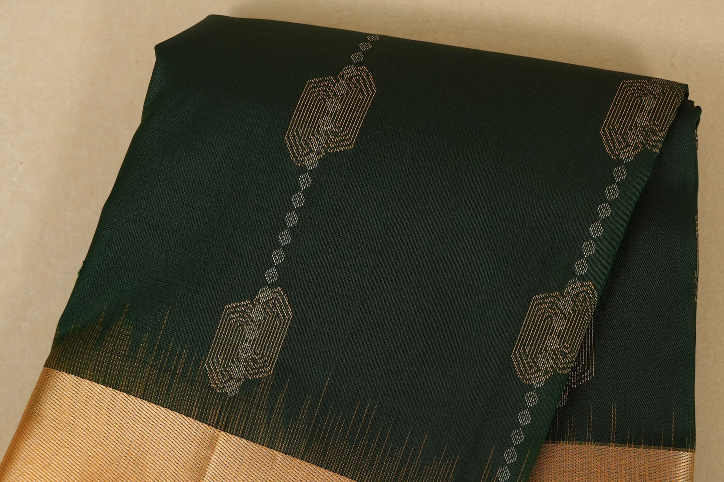 Bottle green with mustard Light weight Kanjivaram Silk Saree by Shreenivas Silks PSSR017773