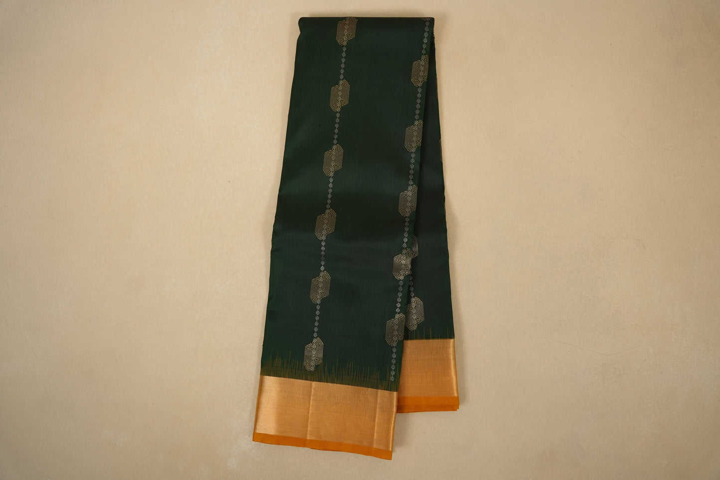 Bottle green with mustard Light weight Kanjivaram Silk Saree by Shreenivas Silks PSSR017773