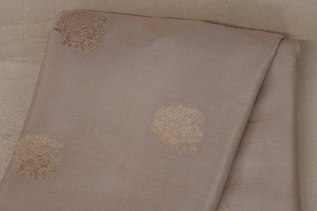 Dark Beige Mysore Silk Saree by Shreenivas Silks body
