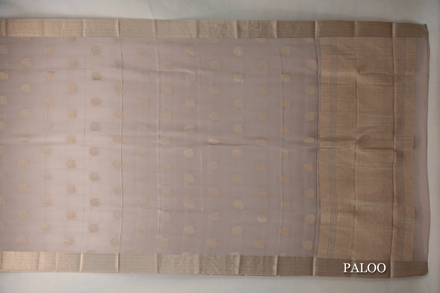Dark Beige Mysore Silk Saree by Shreenivas Silks paloo
