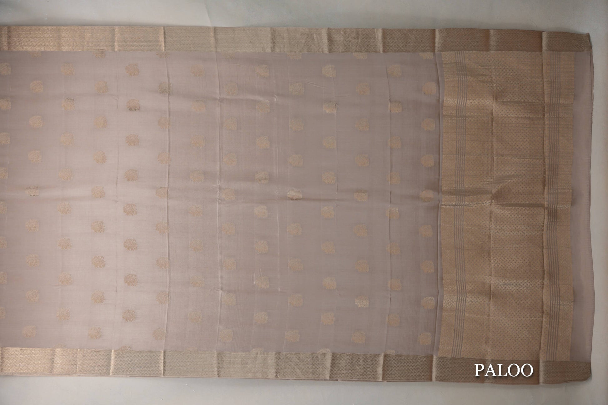 Dark Beige Mysore Silk Saree by Shreenivas Silks paloo