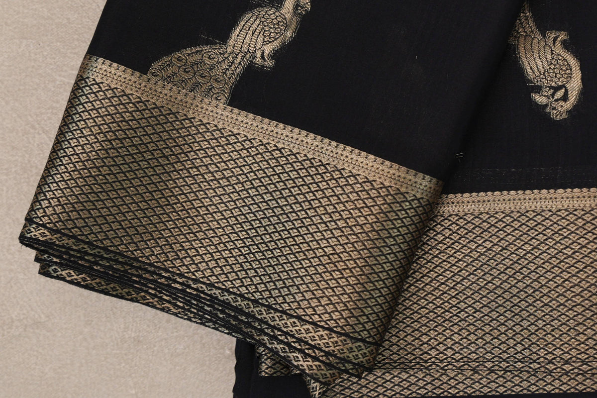 Black Mysore Silk Saree by Shreenivas Silks border