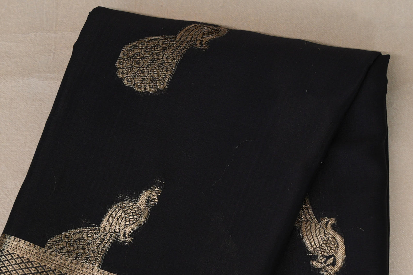 Black Mysore Silk Saree by Shreenivas Silks body