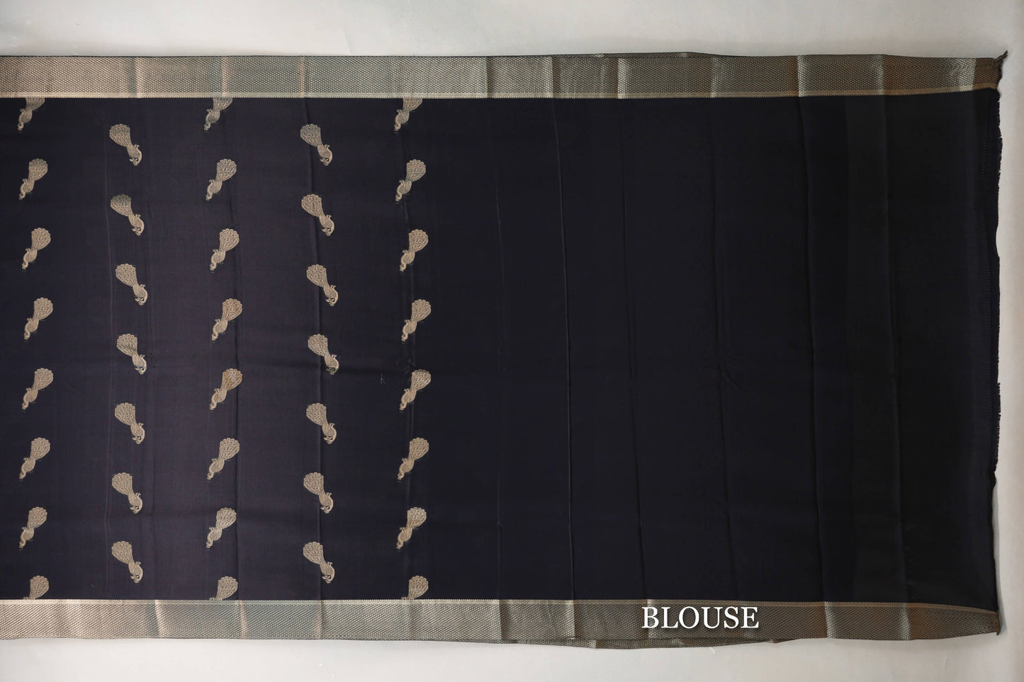 Black Mysore Silk Saree by Shreenivas Silks blouse