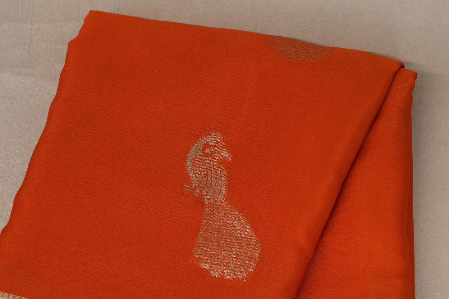 Burnt Orange Mysore Silk Saree by Shreenivas Silks body