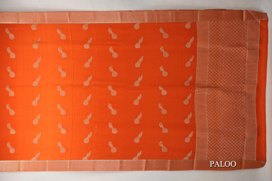Burnt Orange Mysore Silk Saree by Shreenivas Silks paloo